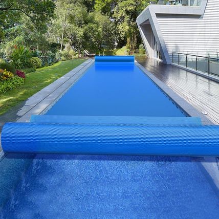 Bigxwell Solar Pool Cover, Blue 16-Mil 16 X 32 Foot Rectangle for In-Ground Pool