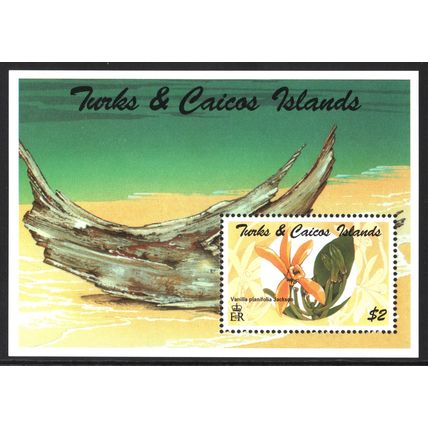TURKS & CAICOS ISLANDS 1995: ORCHIDS - $2 MNH MINIATURE SHEET (G20)