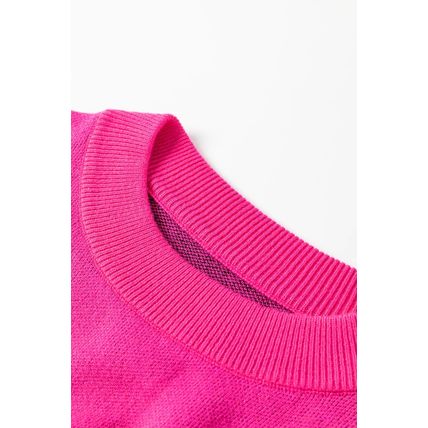 Rose Red YEEHAW Cowboy Hat Drop Shoulder Oversized Sweater