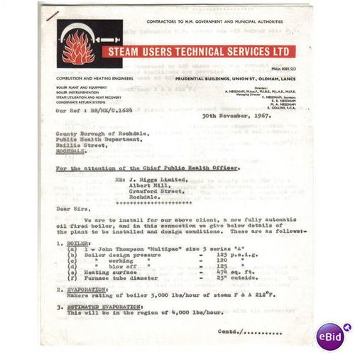 1967 STEAM USERS TECHNICAL SERVICES LTD "OLDHAM" 30NOV
