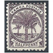 Samoa 1886 SG21 1/2d Purple-Brown Mounted.Mint.