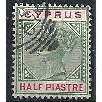 Cyprus 1894 SG40 1/2pi Green & Carmine Fine Used ...