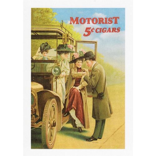 Postcard Advert Motorist 5c Cigars Advertisement US Car Automobile Poster