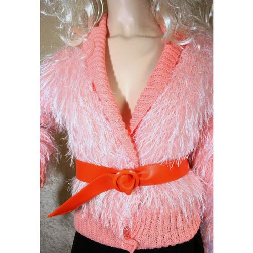 Vintage 1980 Hand Made Knitted Mohair Cardigan Size 10 New Womens