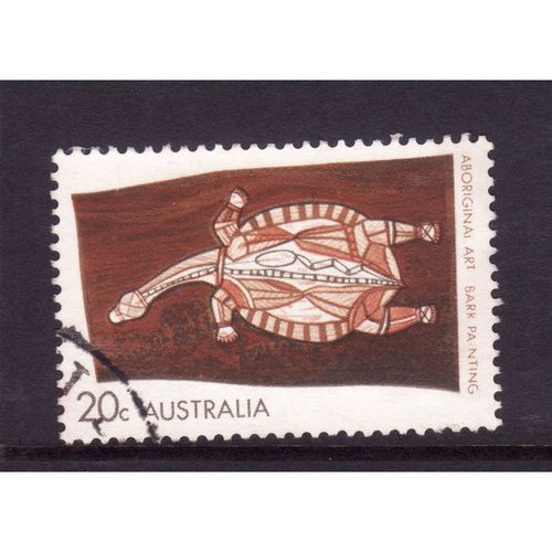 AUSTRALIA 1971 ABORIGINAL ART SG494 20c BARK PAINTING FINE USED#