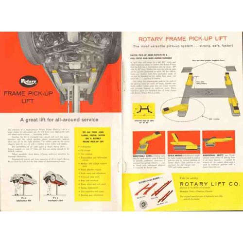 rotary lift company 1957 all-around service station cars vintage ad