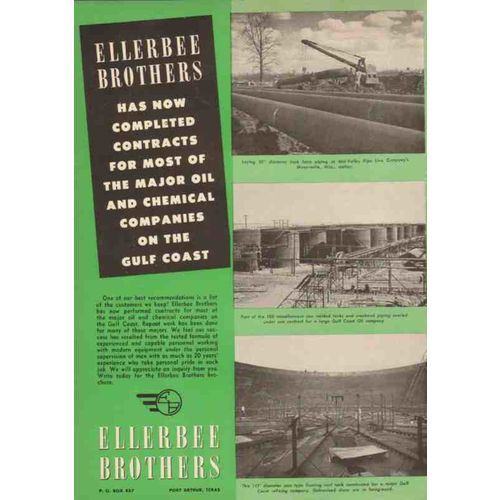 ellerbee brothers 1950 completed contracts oil chemical vintage ad