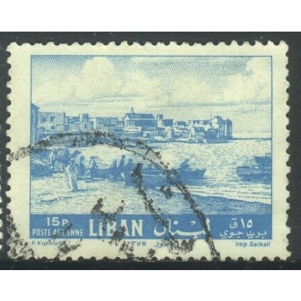 Lebanon 1961 - SG715 - 15p blue - Tyr Waterfront - used