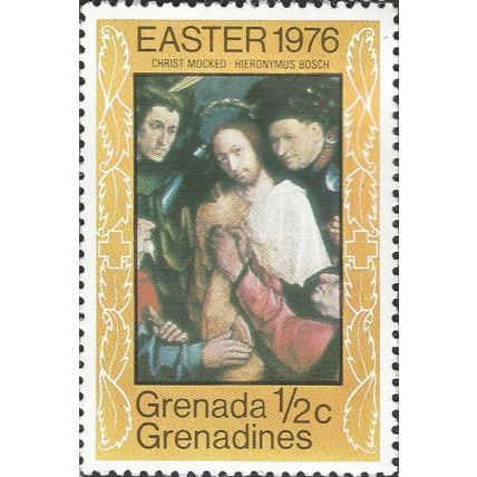 GRENADINES, Easter, Christ mocked, Heronimus Bosch, yellow 1976, ½c