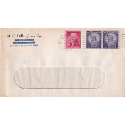 United States 1957 M.C.Dillingham Co. Menlo Park CA Cover Menlo Park cancel VGC