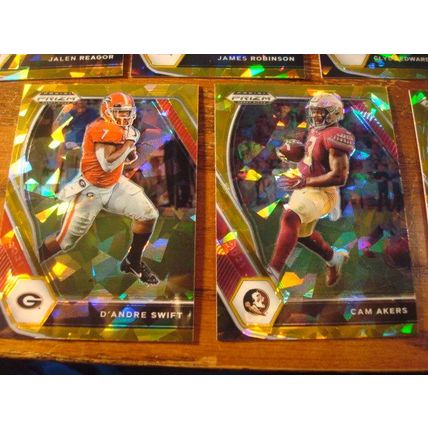 2021 Prizm Draft Picks, 11-Gold Cracked Ice Cards, all Prizms, AKERS/SHENAULT, +