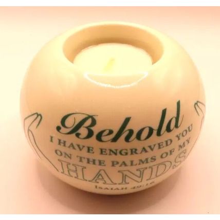 Isaiah 49:16 Tea Light Holder Bible Verse 6.5 CM Christianity Gift Faith Jesus