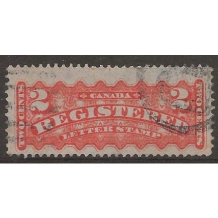 Canada 1889 R2 2c Orange-Red REGISTRATION Stamp Fine Used..
