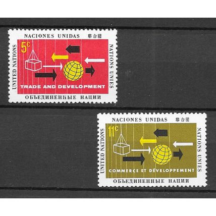 United Nations-New York 1964 U.N. Trade & Development MNH set S.G.129-130