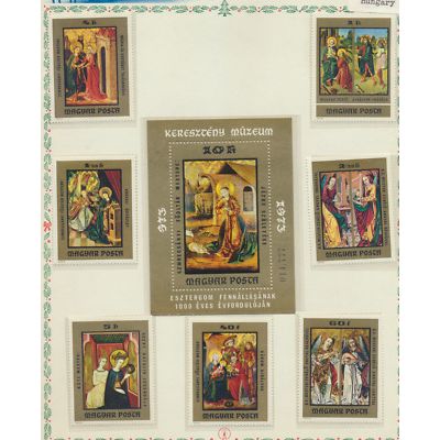 Hungary Stamps Scott #2250 To 2257, MNH, Christmas 1973 Set With Souvenir Sheet