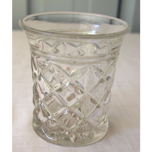 Edwardian molded glass barley water tumbler circa 1910 approx 9 cm high