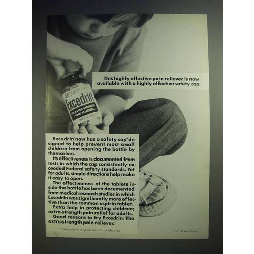 1973 Excedrin Ad - Highly Effective Safety Cap