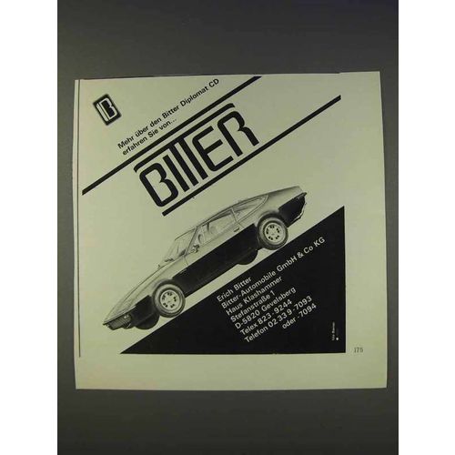 1977 Bitter Diplomat CD Car Ad - in German