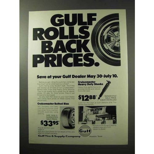1977 Gulf Cruisemaster Tires and Heavy Duty Shocks Ad