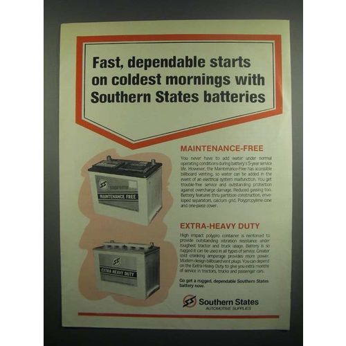 1984 Southern States Batteries Ad - Dependable Starts