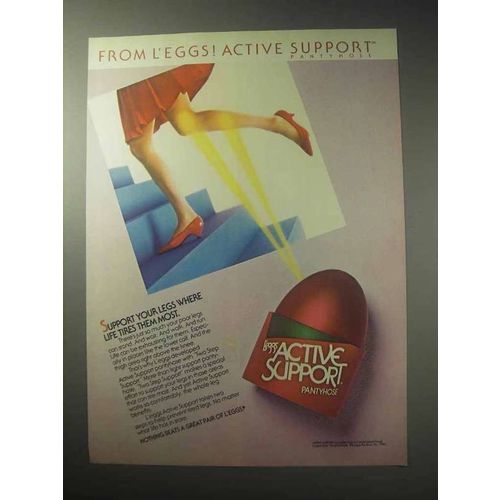1985 L'eggs Active Support Pantyhose Ad - Life Tires