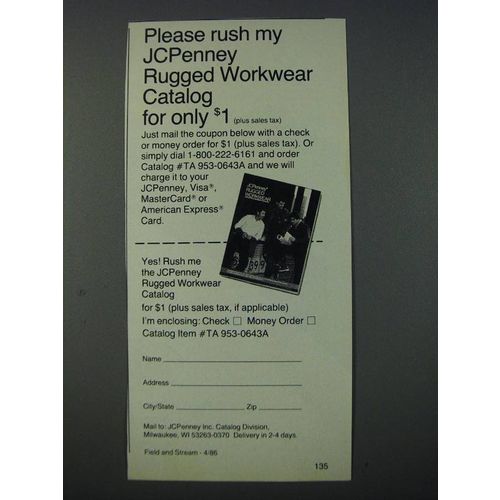 1986 JCPenney Rugged Workwear catalog Ad - Please rush