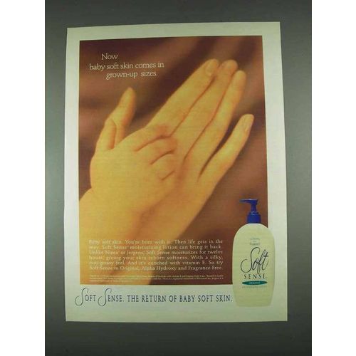 1996 Soft Sense Lotion Ad - Comes in Grown-up Sizes