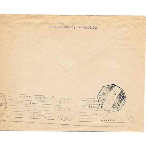 Spain Air Mail Combo Alamonte to Switzerland Double Censor, Civil War 1945