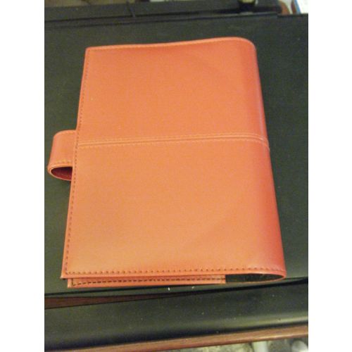 DayTracker Red Faux Leather Organizer Agenda Planner