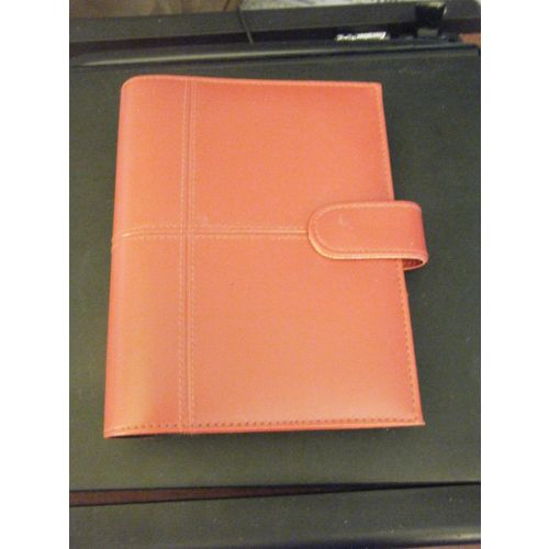 DayTracker Red Faux Leather Organizer Agenda Planner