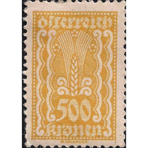 AUSTRIA, Wheat Symbol, yellow 1922, 500 Kronen
