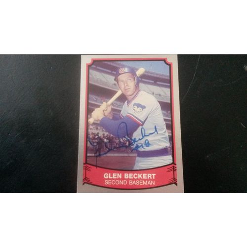 1989 Pacific Baseball Legends Card # 142 Glen Beckert Autograph Chicago Cubs