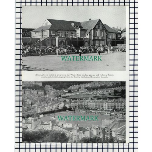 (7708) White Rock Bowling Green Hastings Central Cricket Ground - 1957 Cutting