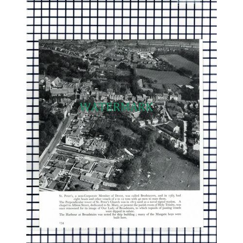 (7724) St Peter's Broadstairs / Woodchurch Margate Kent - 1957 Book Print