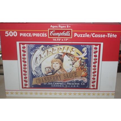 2004 Karmin Int. Campbell's Cranberry Sauce 500 Piece Puzzle Sealed
