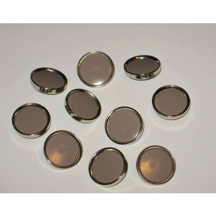DD10 Dark Tan Shank Button Silver Band 3/4 Round 10 Pieces Sewing Crafting
