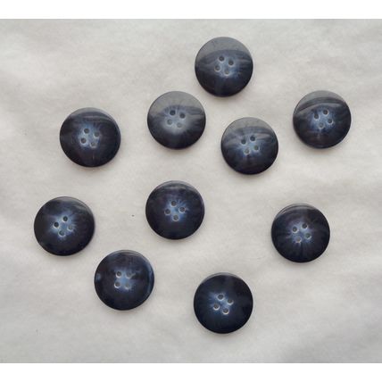 NN10 Dark Blue Coat Button 25mm 1 Inch 4 Hole 10 Pieces Sewing Crafting