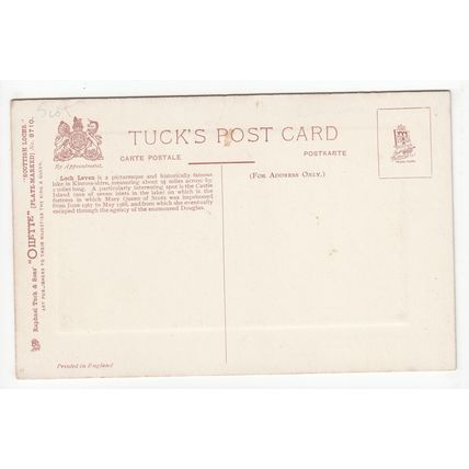 Loch Leven Tuck's Oilette Art Postcard 9710