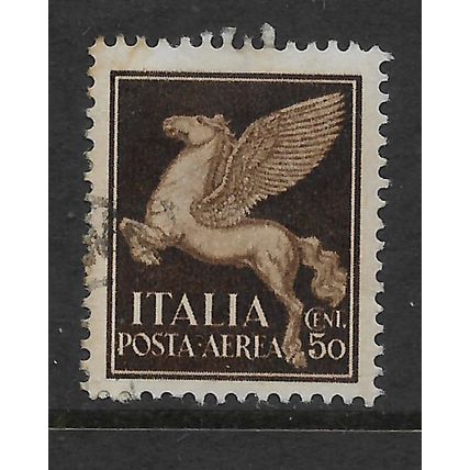 ITALY 1930 AIR 50c BROWN PEGASUS 271 FINE USED #