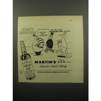 1950 Martin's V.V.O. Scotch Advertisement - cartoon by Otto Soglow