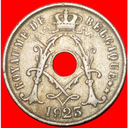 FRENCH LEGEND: BELGIUM★25 CENTIMES 1923! ALBERT I 1909-1934★LOW START★NO RESERVE