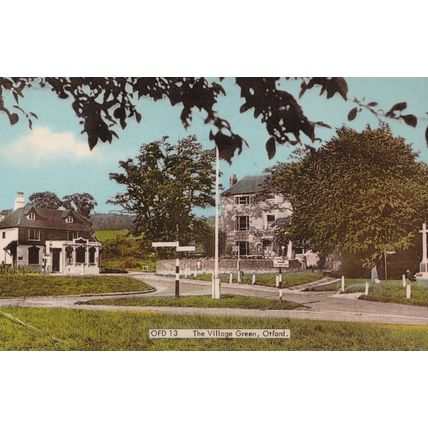 Village Green Otford Road Signpost Kent 1950s Postcard