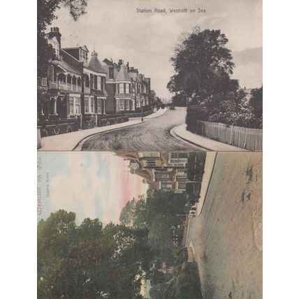 Station Road Westcliffe On Sea 2x Antique Postcard s