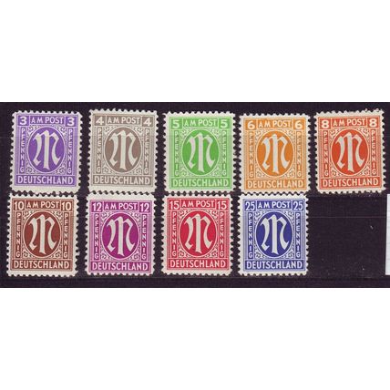 GERMANY Alliiert AmBri [1945] MiNr 0001-09 ( **/mnh )