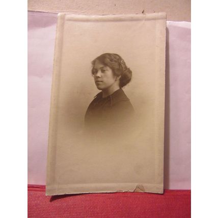 YOUNG LADY antique portrait photograph postcard by Palace Studios, Halifax #