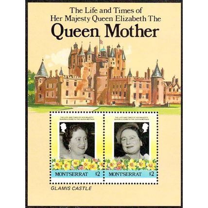 Montserrat 1985 Queen Elizabeth Mini Sheet of 2 x $2 MNH Stamps Queen Mother