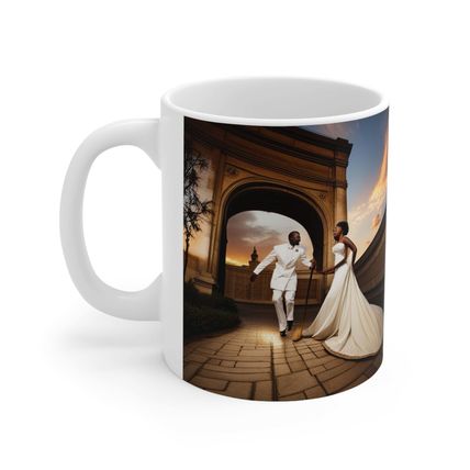 Traditional African American Culture White Dress Bride and Groom Arch Jumping th