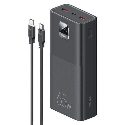 USAMS 65W Power Bank 30000mA Portable Battery Charger For iPhone Laptop Tablet