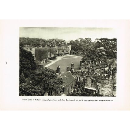 Skipton Castle, Yorkshire, England, Photogravure Book Illustration (Print), 1935