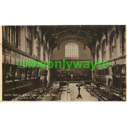 Oxford, Christ Church Dining Hall, RP Postcard, 1930
